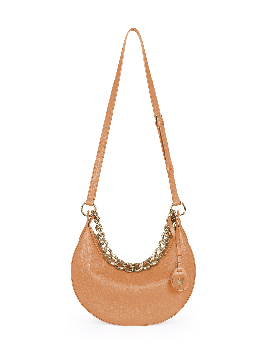 Crescent Hobo Shoulder Chain Bag Clara Tobacco Brown