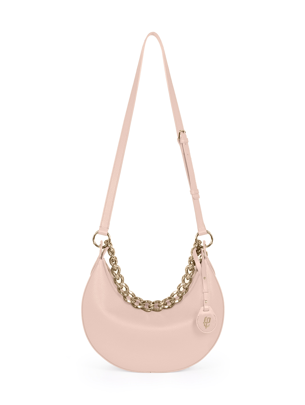 Crescent Hobo Shoulder Chain Bag Clara Blush Pink