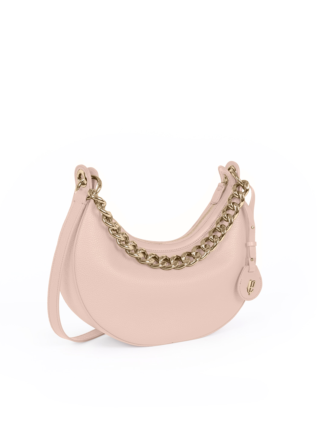 Crescent Hobo Shoulder Chain Bag Clara Blush Pink