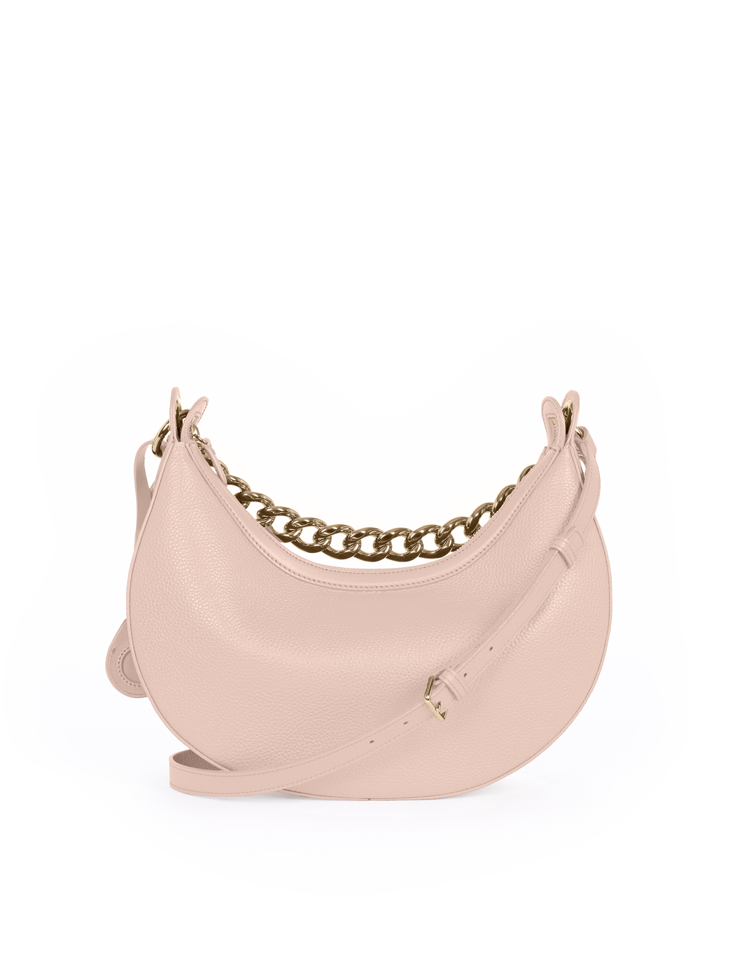 Crescent Hobo Shoulder Chain Bag Clara Blush Pink