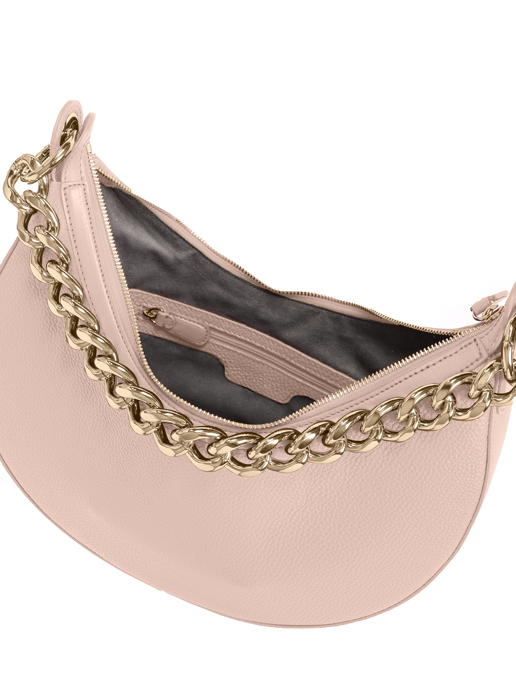 Crescent Hobo Shoulder Chain Bag Clara Blush Pink