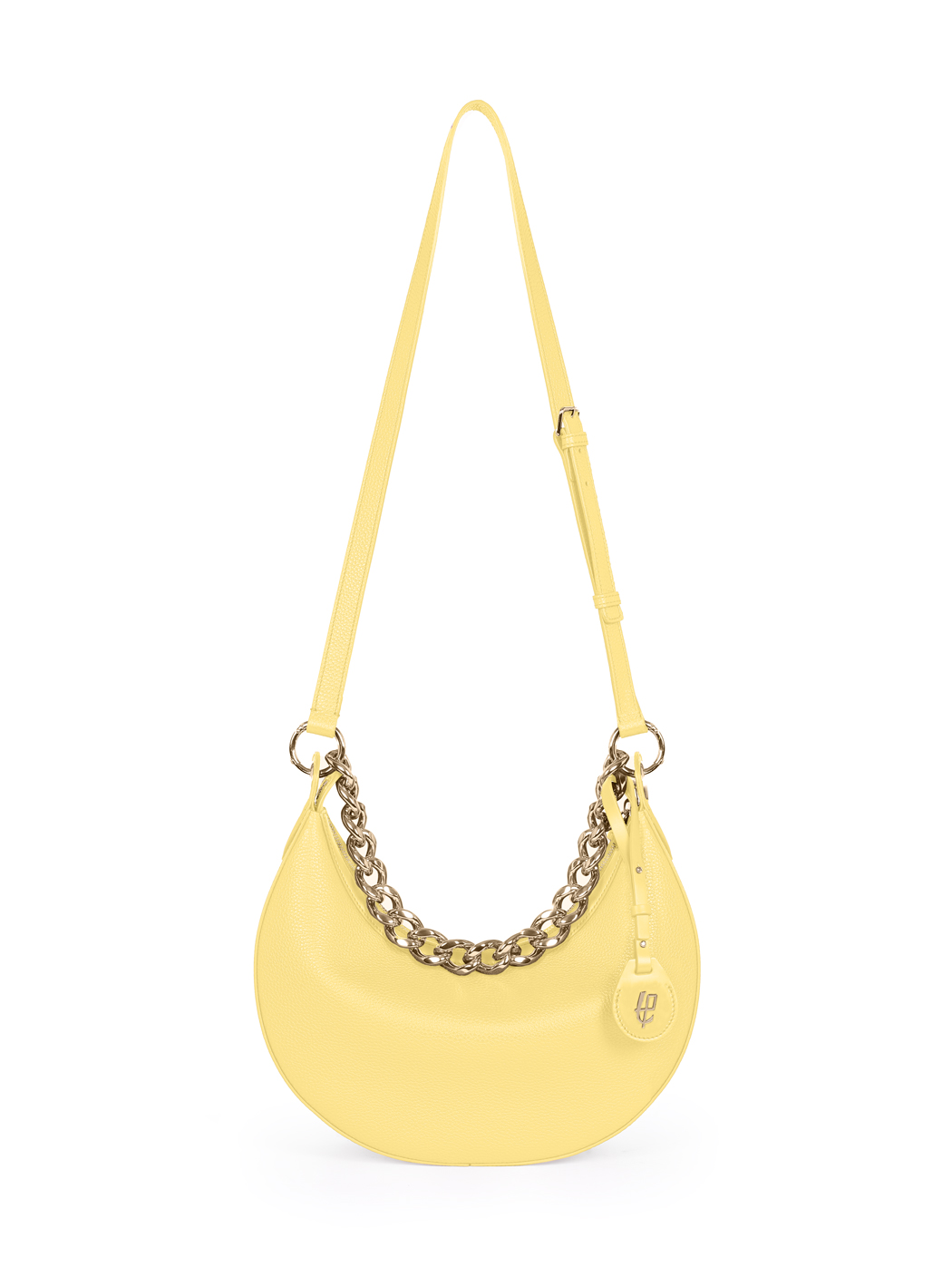 Crescent Hobo Shoulder Chain Bag Clara Lemon Yellow
