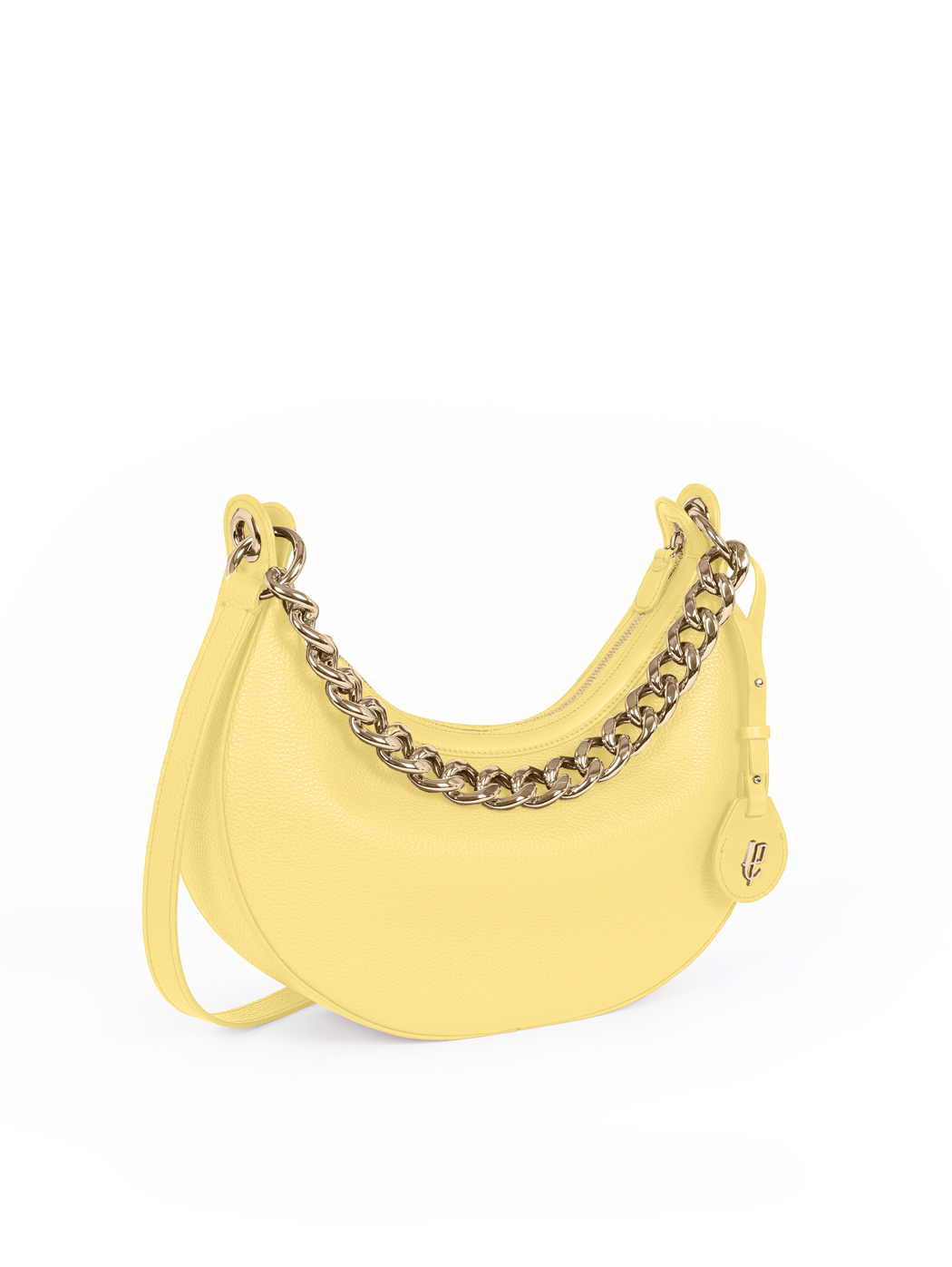 Crescent Hobo Shoulder Chain Bag Clara Lemon Yellow