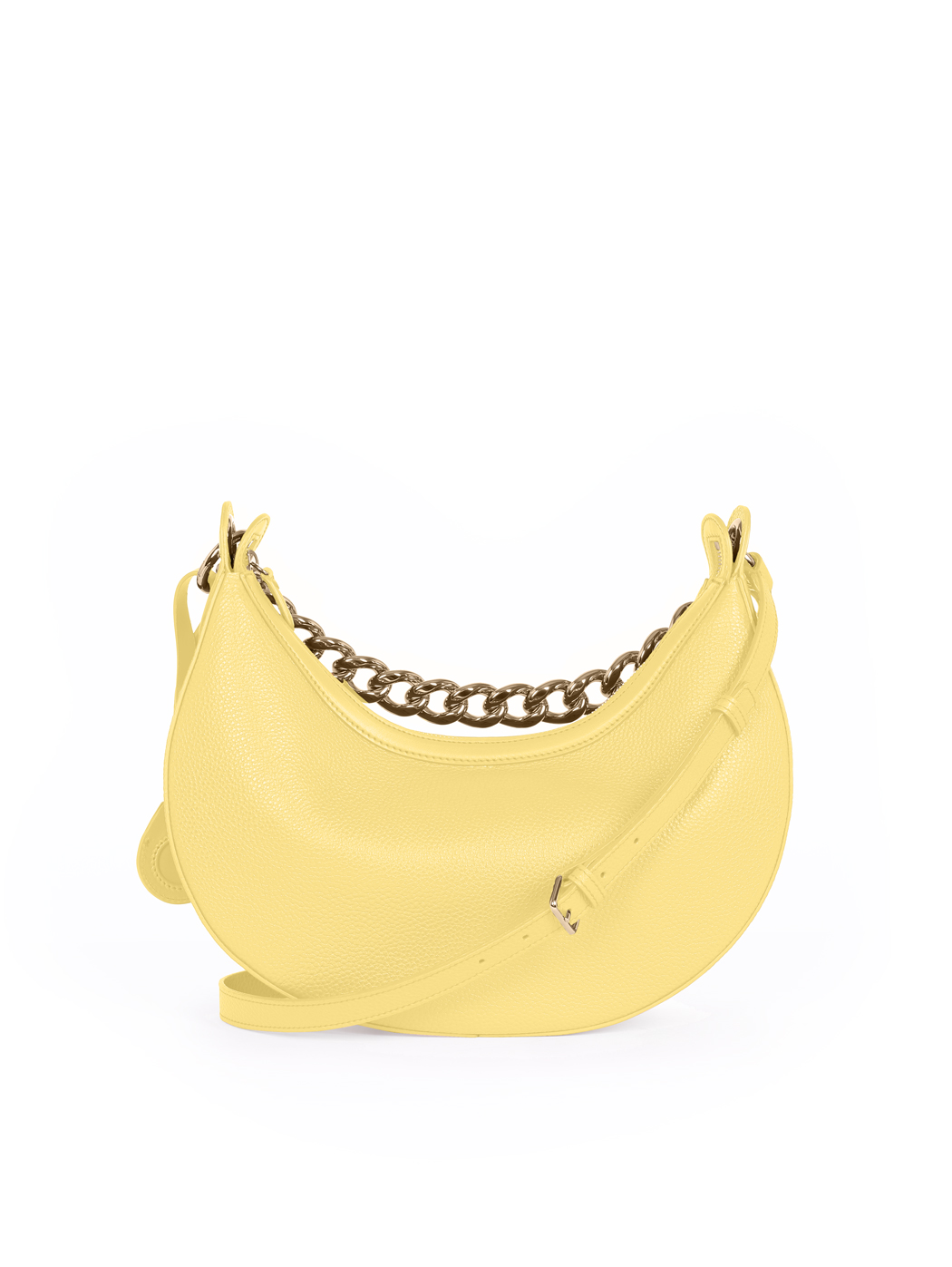 Crescent Hobo Shoulder Chain Bag Clara Lemon Yellow