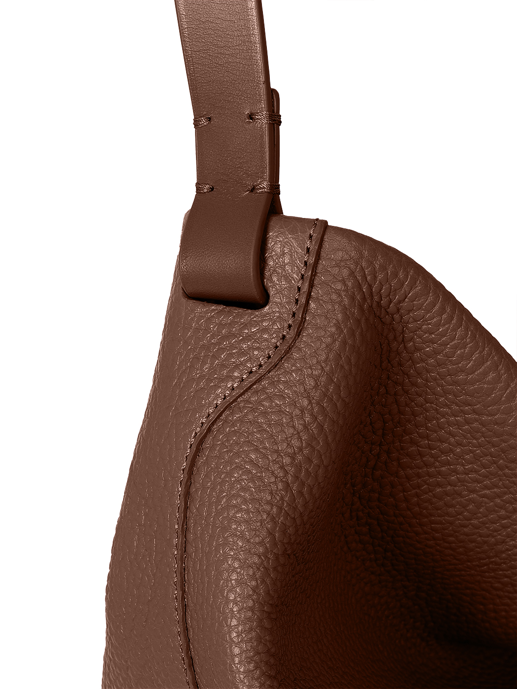 Ample North-South Leather Tote Bag Gemma Dark Brown