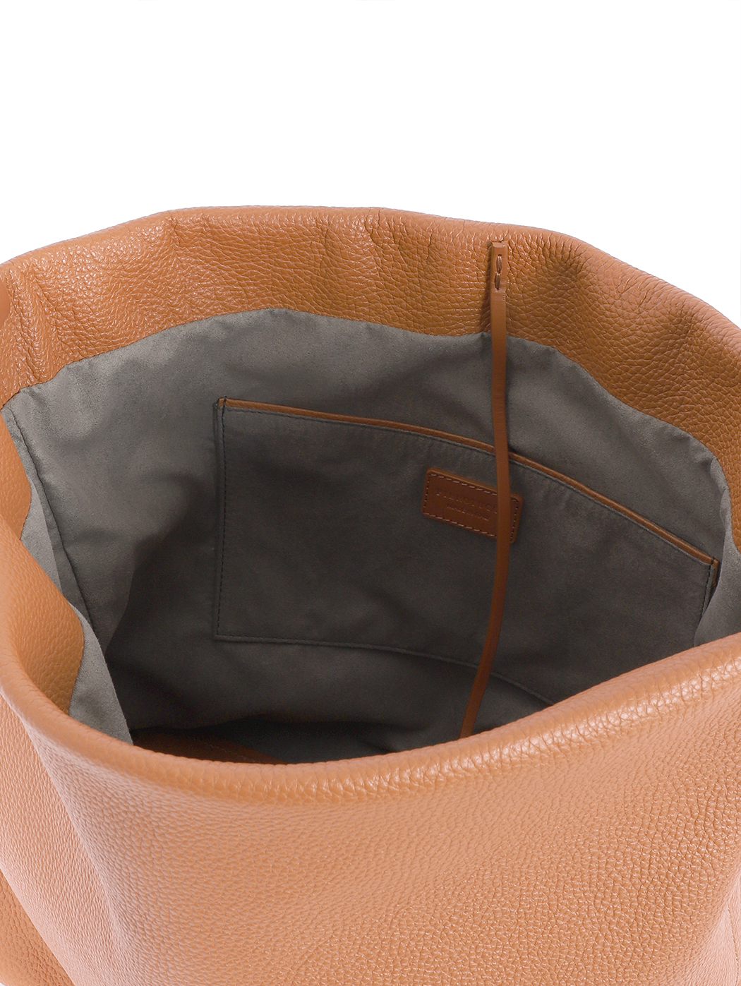 Ample North-south Leather Tote Bag Gemma Tobacco Brown