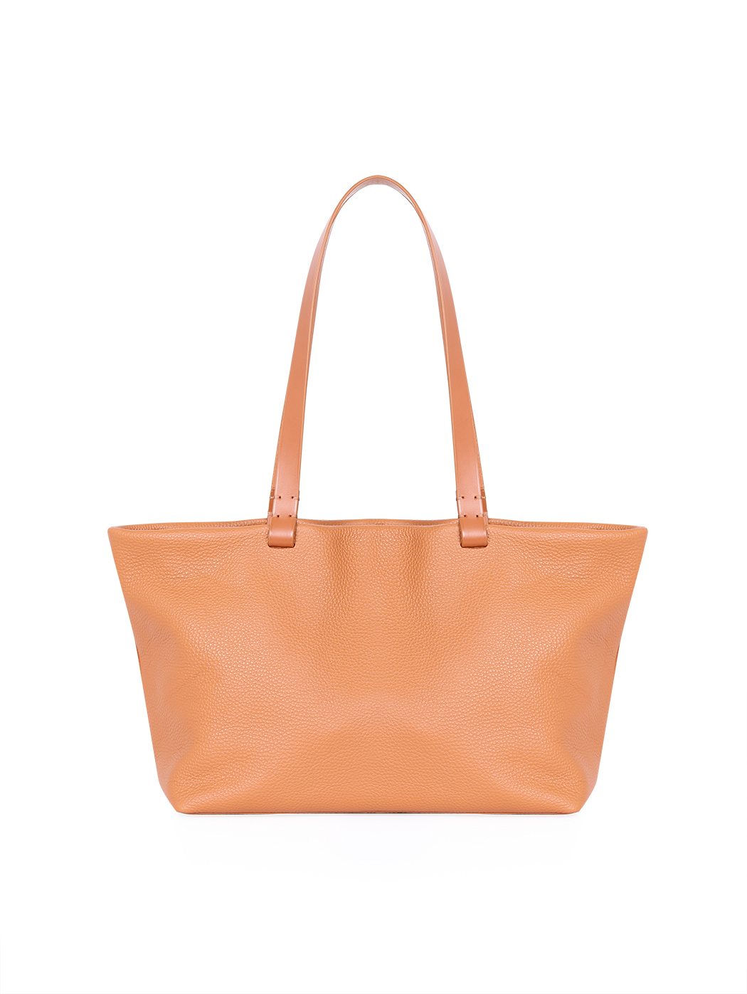 East-West Slouchy Leather Tote Bag Emilia Tobacco Brown