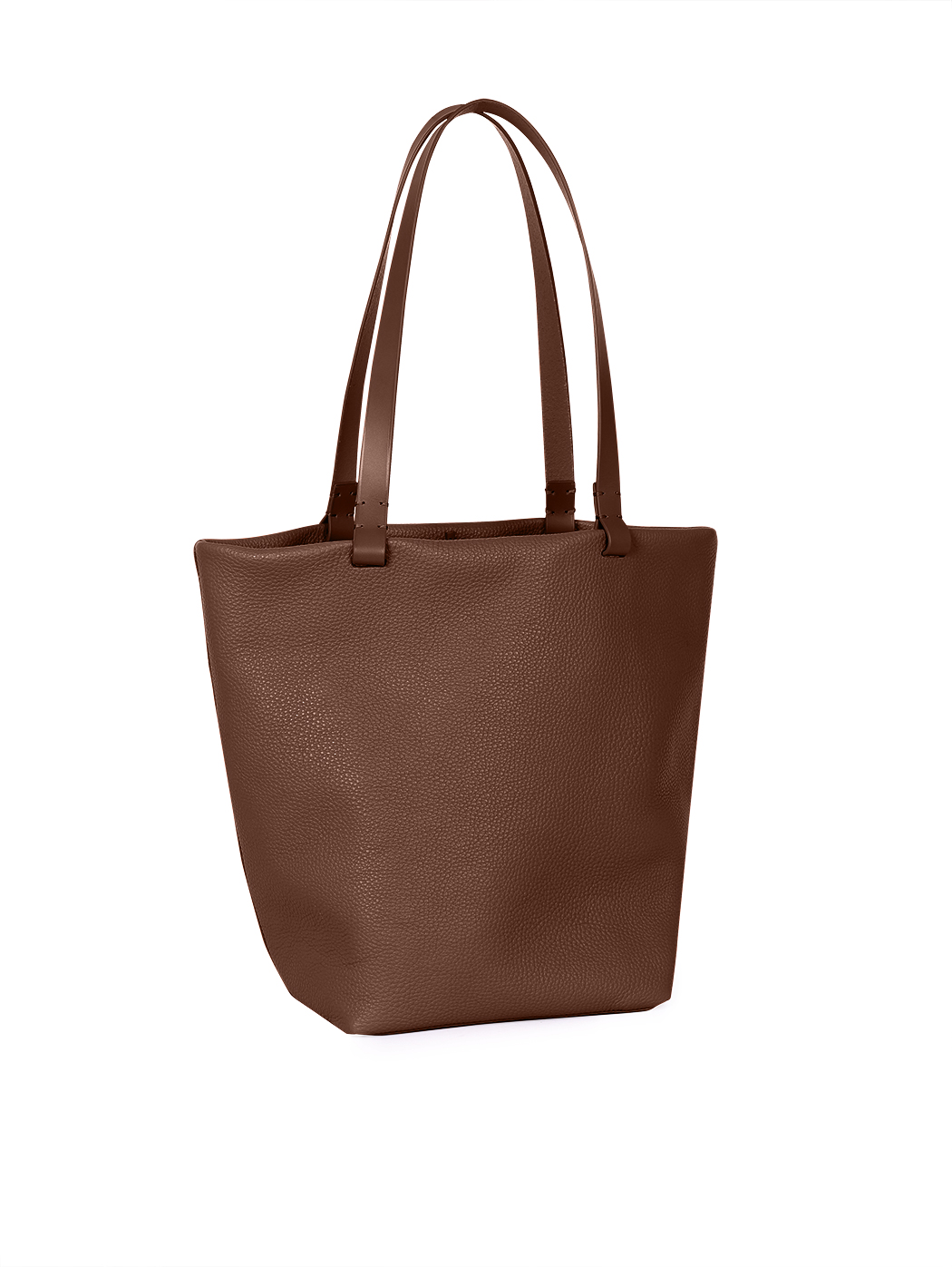 Medium Everyday Leather Tote Bag Elvira Dark Brown