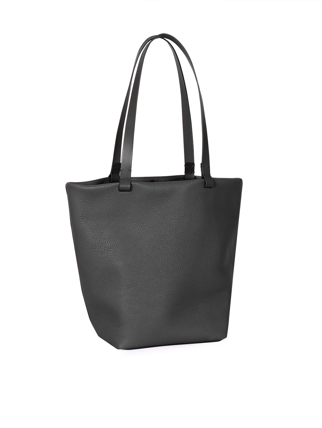 Medium Everyday Leather Tote Bag Elvira Jet Black