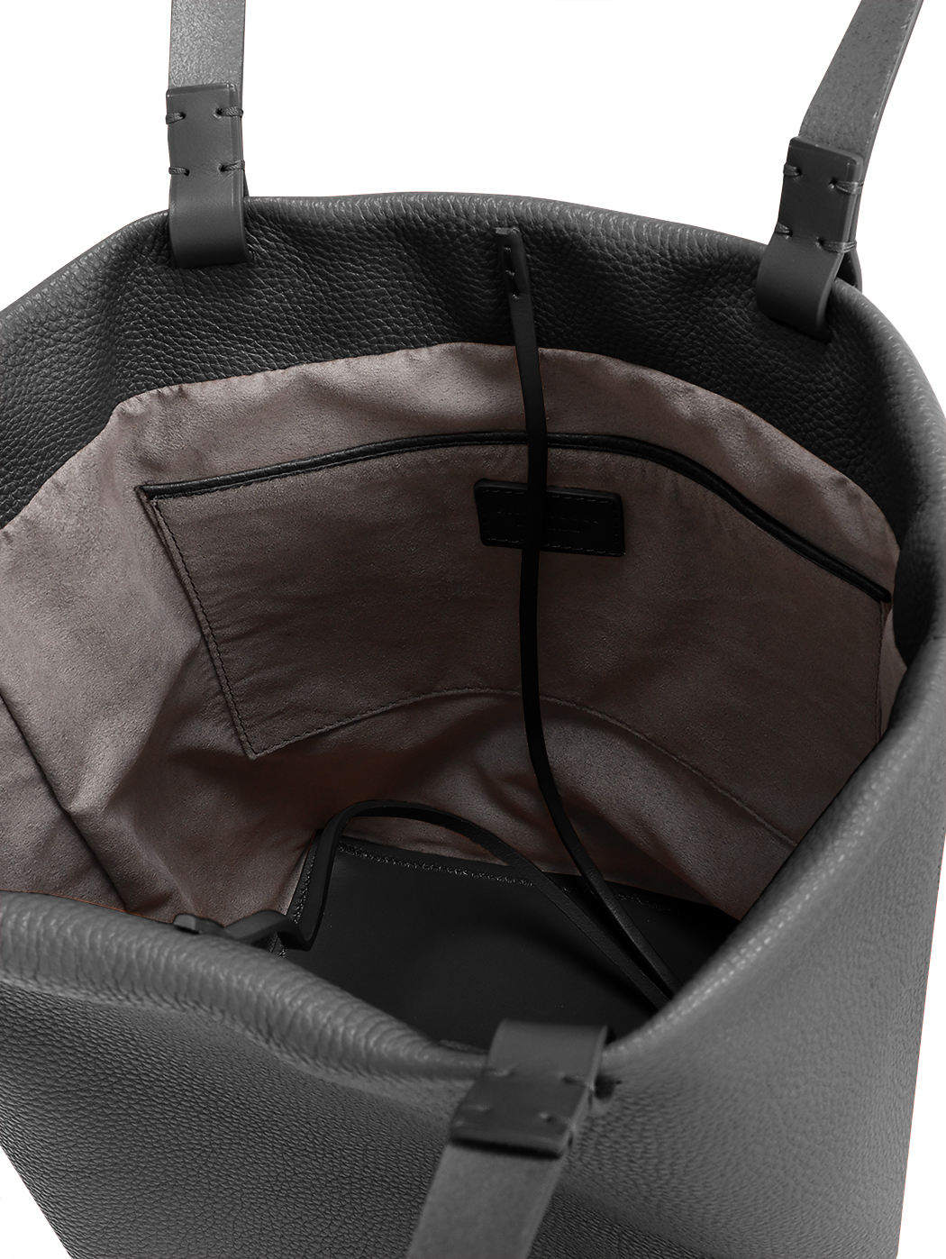 Medium Everyday Leather Tote Bag Elvira Jet Black