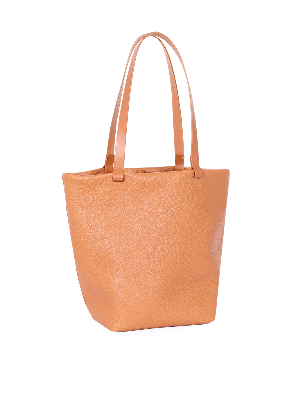 Medium Everyday Leather Tote Bag Elvira Tobacco Brown