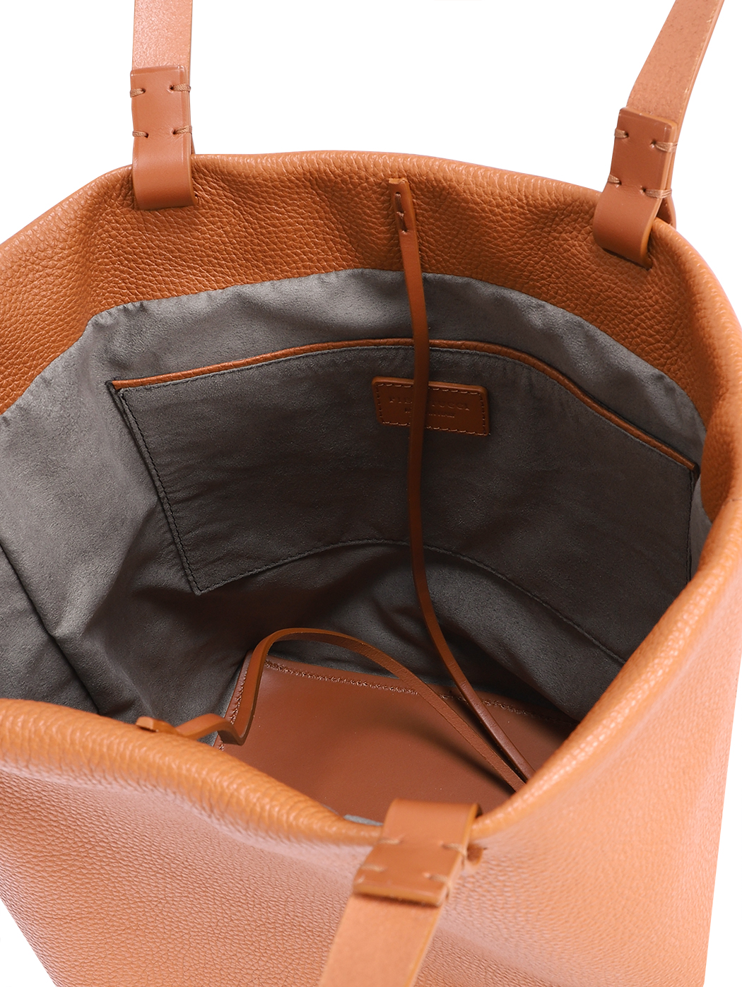 Medium Everyday Leather Tote Bag Elvira Tobacco Brown