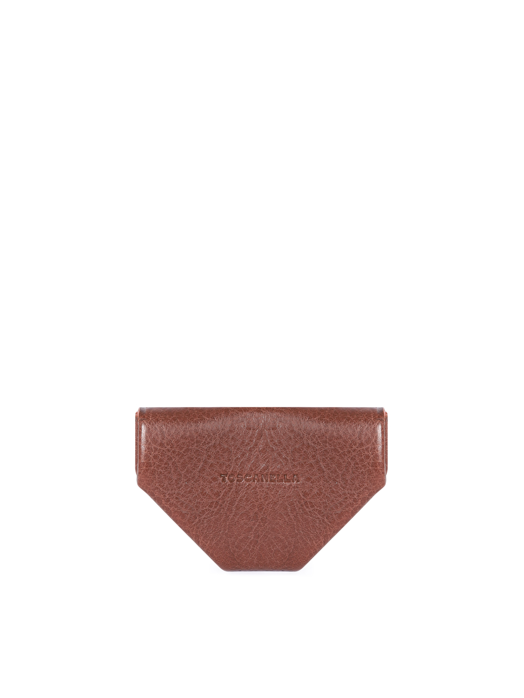 Triangle Fold-out Origami Coin Case Leather Dark brown
