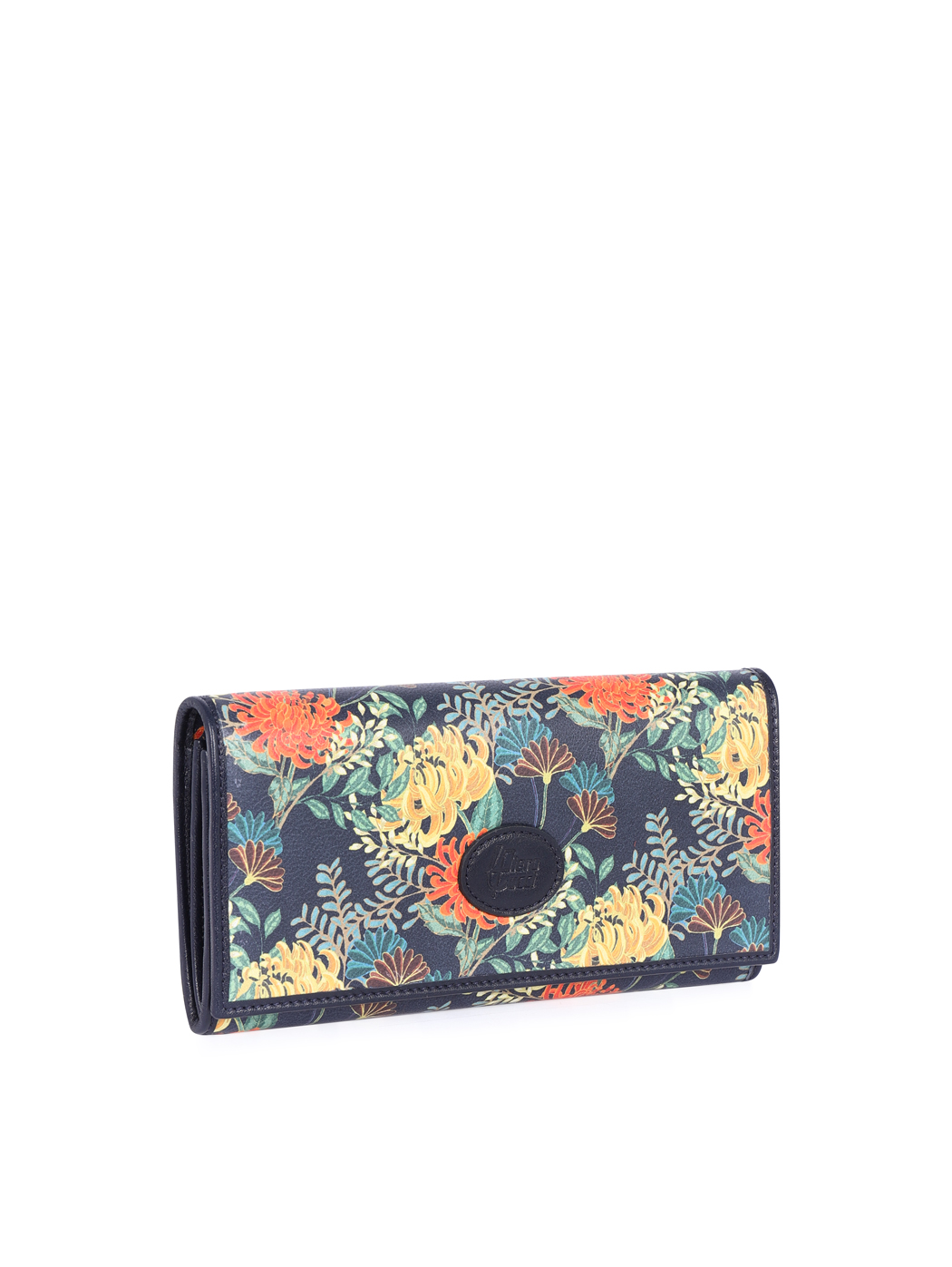 Skinny Flapover Wallet - Floré Navy blue