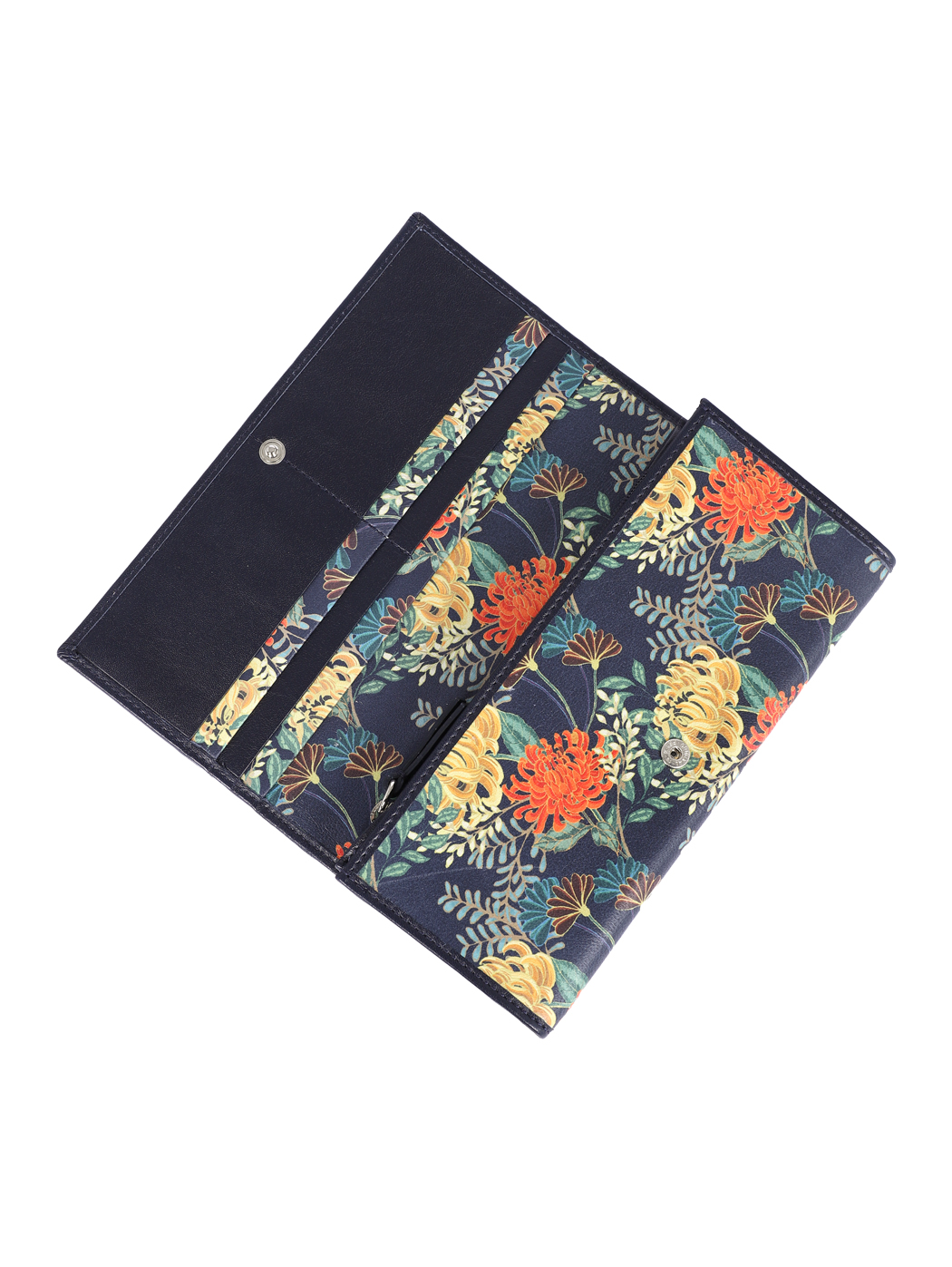 Skinny Flapover Wallet - Floré Navy blue