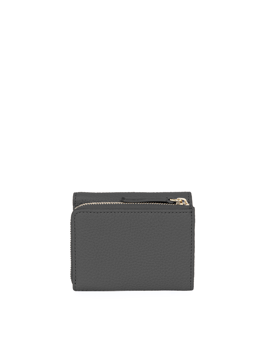 Compact Embossed Trifold Leather Wallet Jet Black