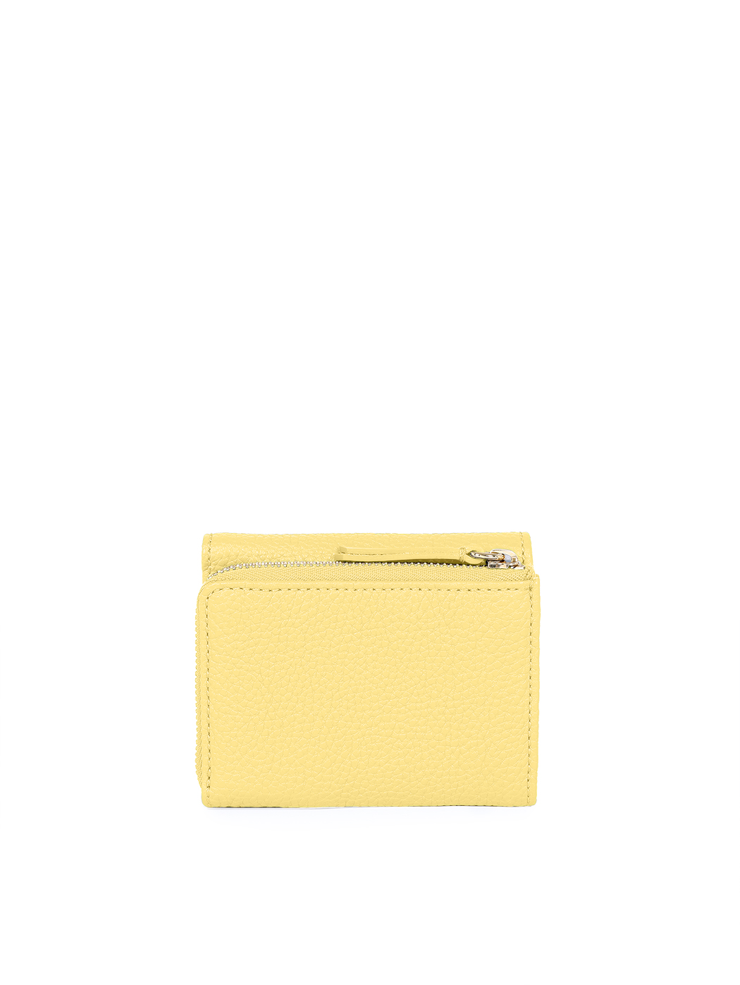 Compact Embossed Trifold Leather Wallet Lemon Yellow