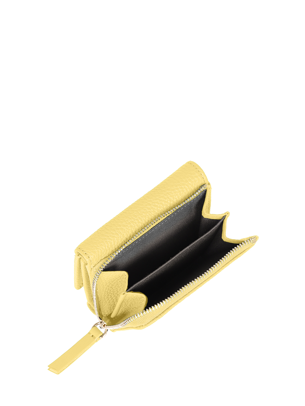 Compact Embossed Trifold Leather Wallet Lemon Yellow