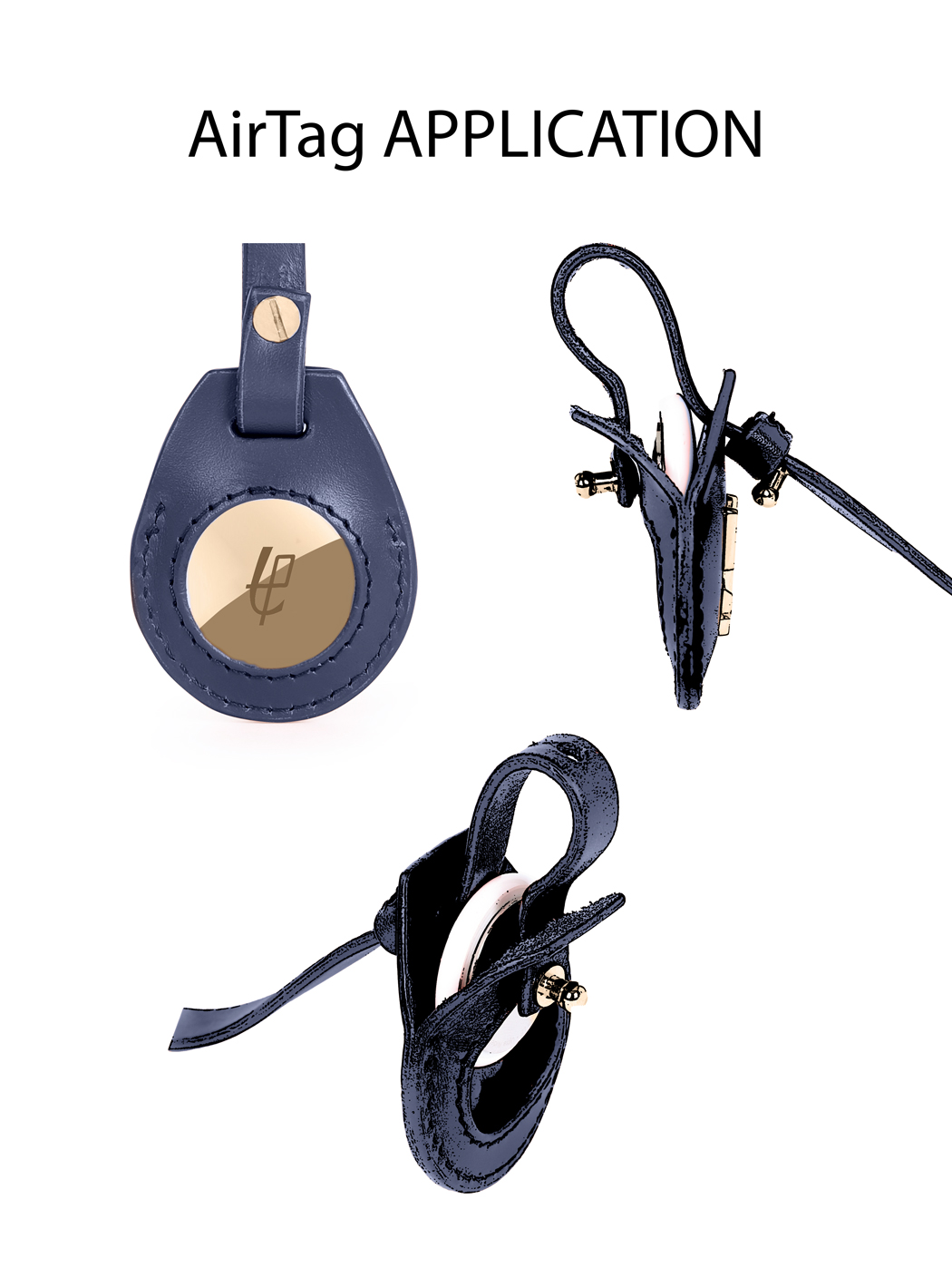 Crescent Hobo  Shoulder Chain Bag Clara Navy Blue