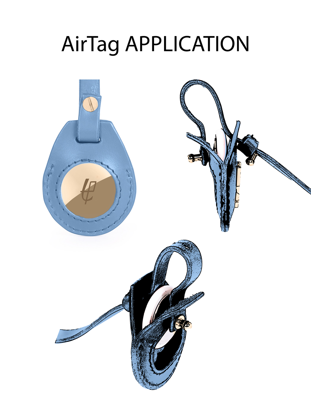 Crescent Hobo Shoulder Chain Bag Clara Sky Blue