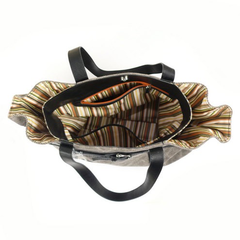 Borsa Shopper in tessuto Nero