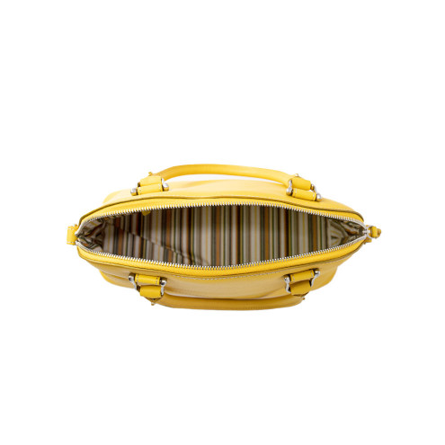 Dome Top Handle Leather Bag Saffron