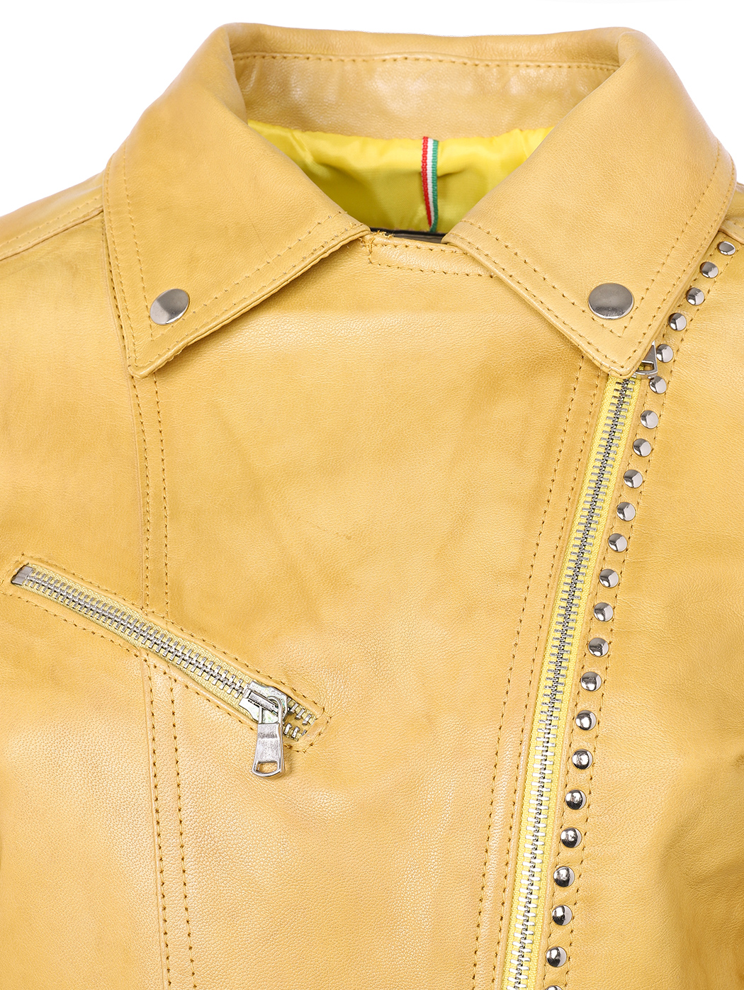 Женская куртка косуха желтый