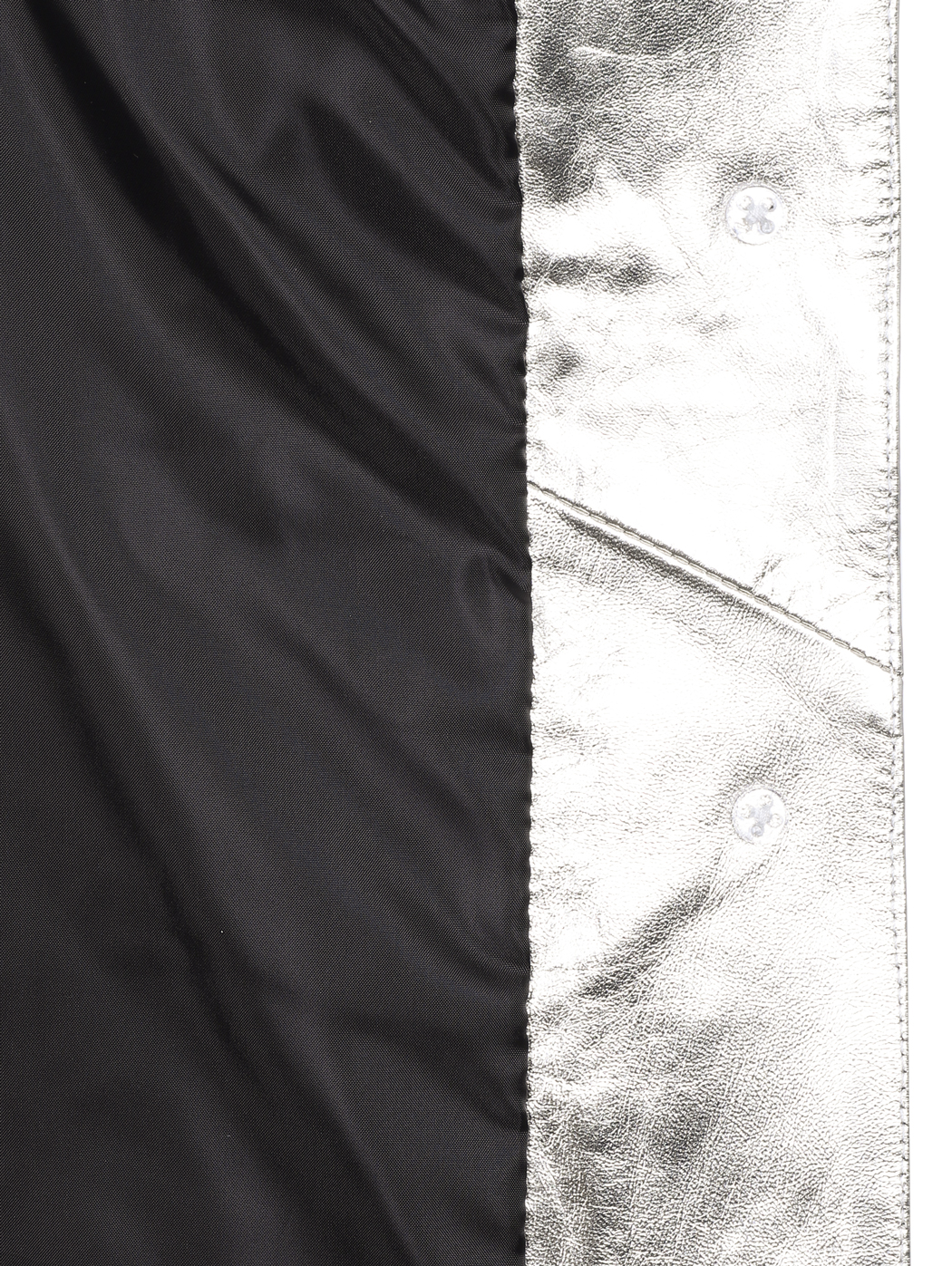 Mid-length Leather Trench Coat Metallic Silver