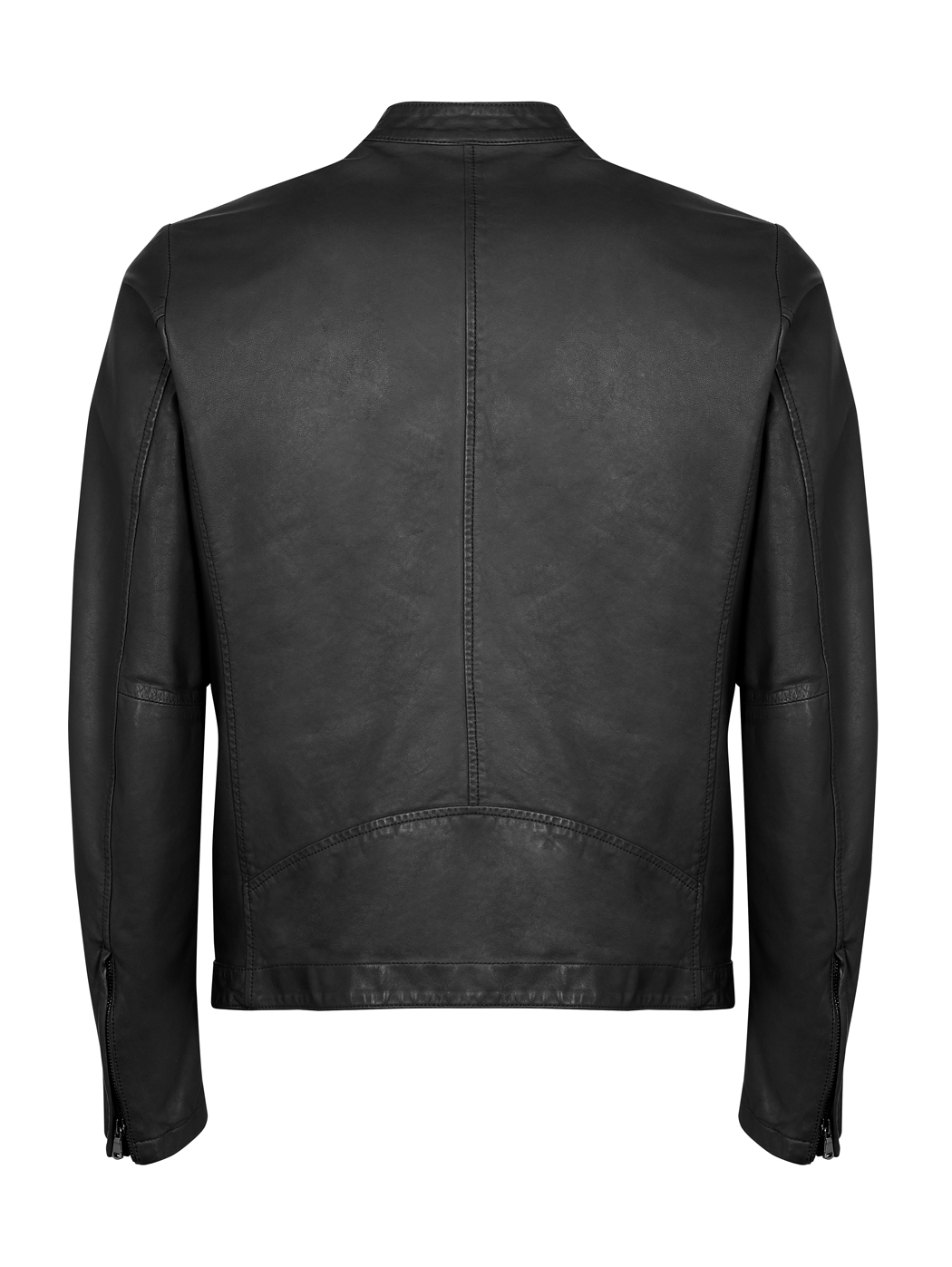 Giacca biker in pelle nera