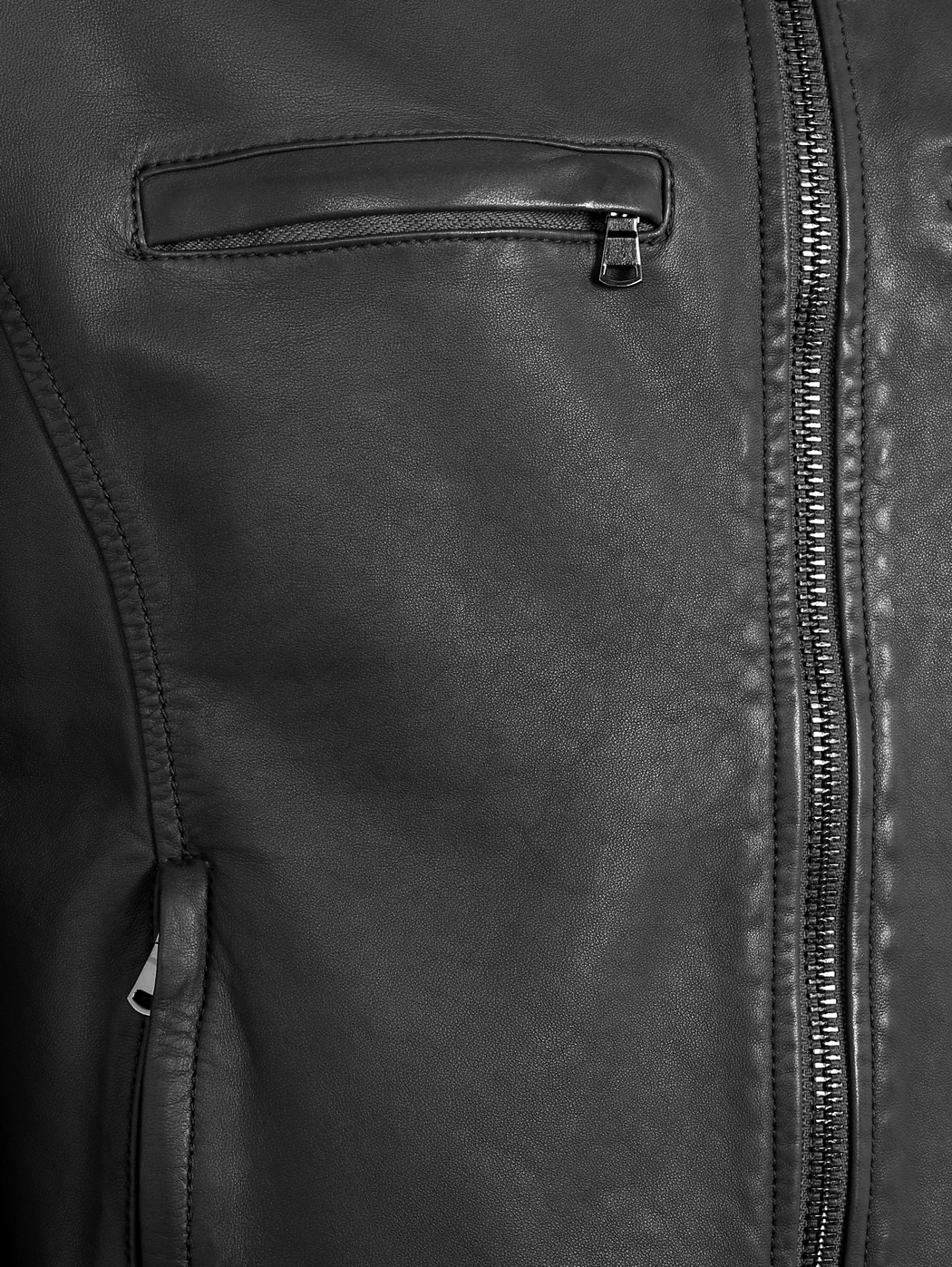 Giacca biker in pelle nera
