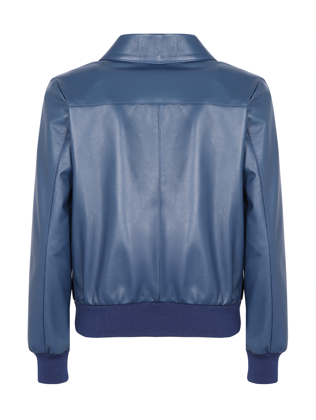 Bomber in pelle da donna - Blu