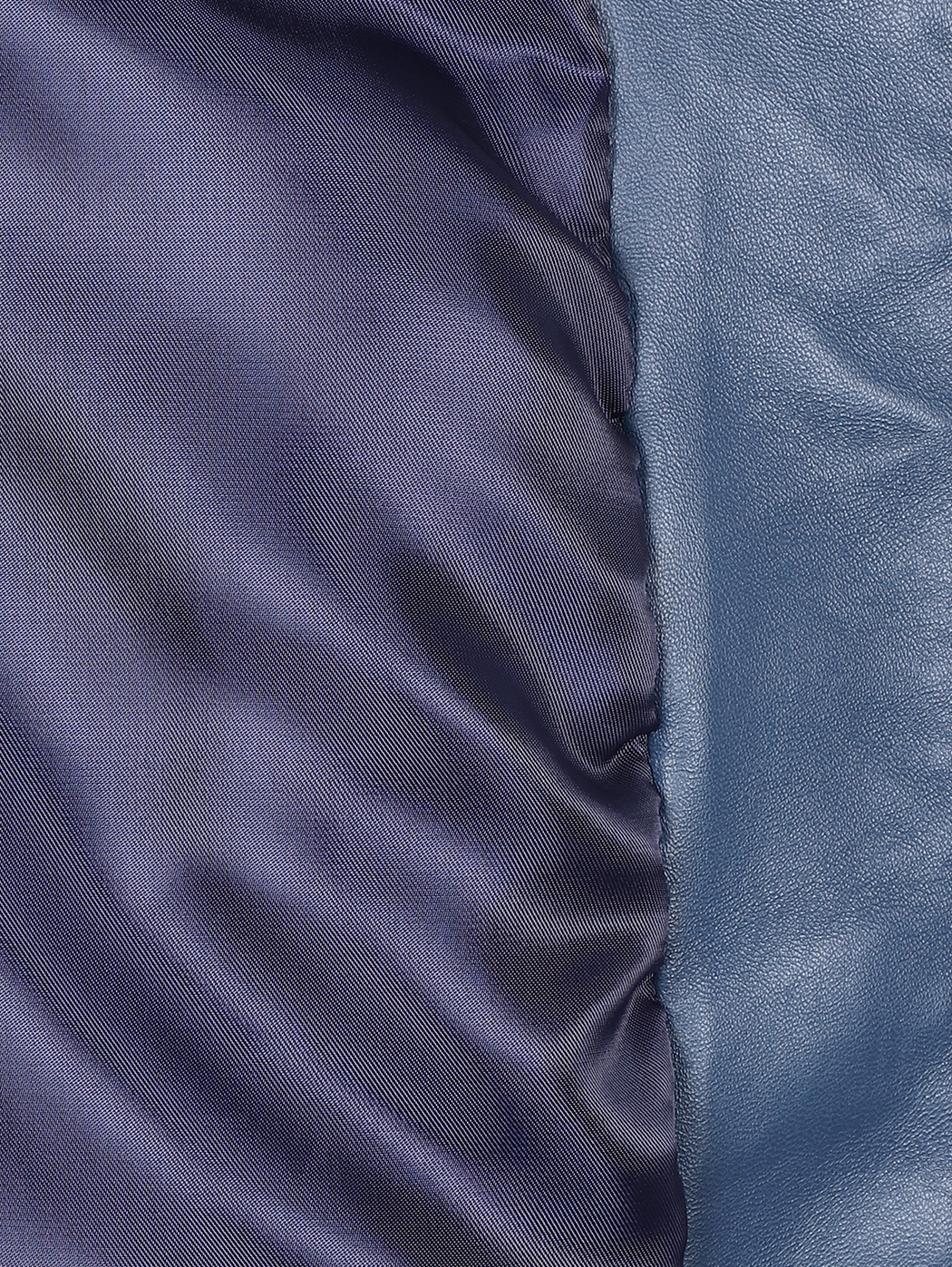 Bomber in pelle da donna - Blu