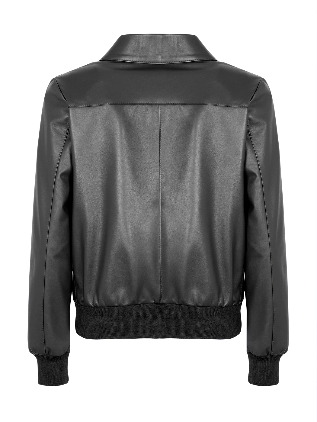 Bomber in pelle da donna - Nero
