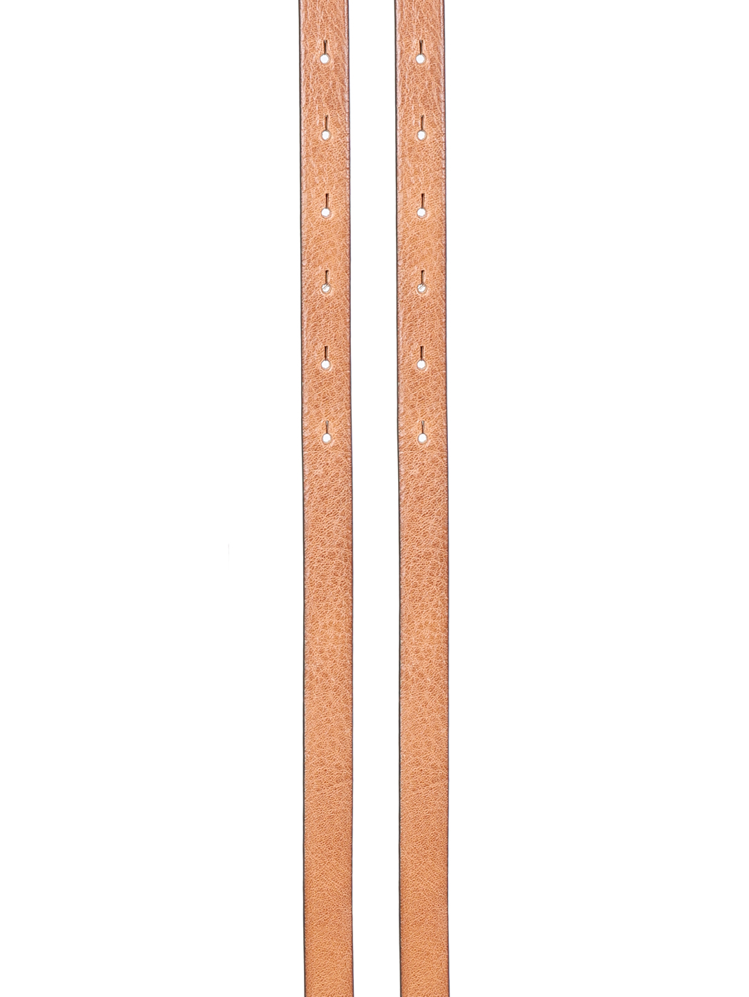 Skinny Double Strap Leather Omega Belt Cognac