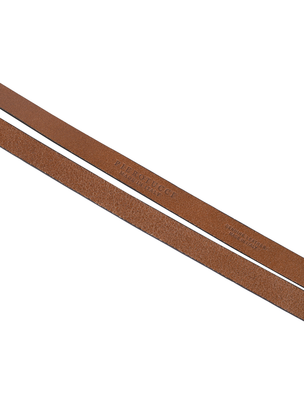 Skinny Double Strap Leather Omega Belt Cognac