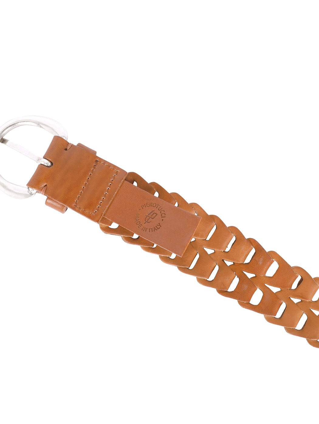 Italian Milled Leather Double Link Belt Brown