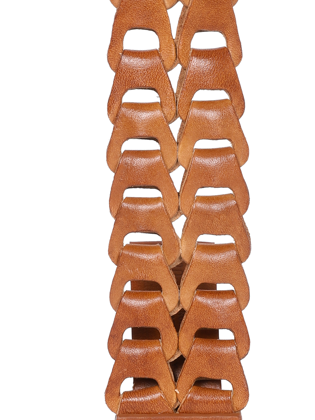 Italian Milled Leather Double Link Belt Brown