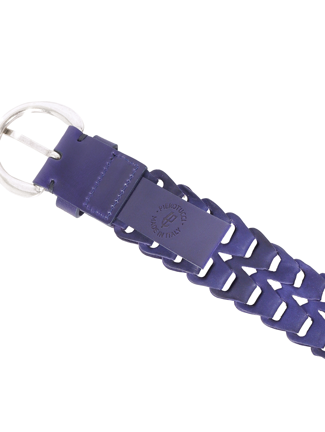 Italian Milled Leather Double Link Belt Blue