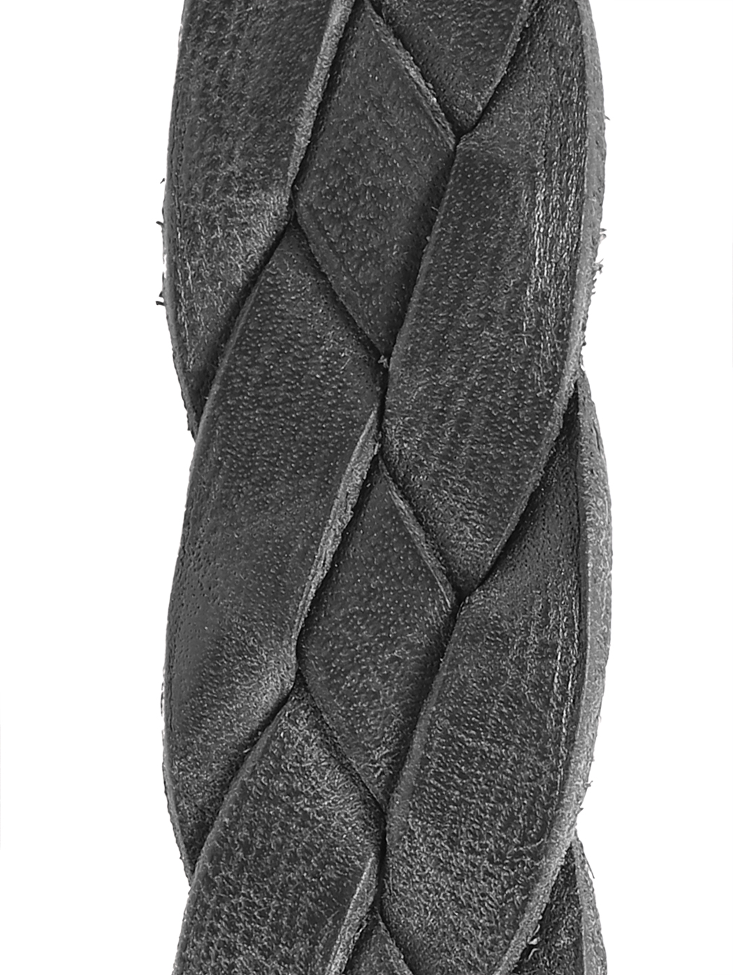 Braided Leather Belt Brass Buckle 30mm Black