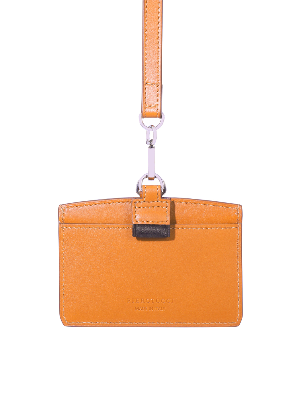 Porta badge da collo in pelle Baranil Arancio