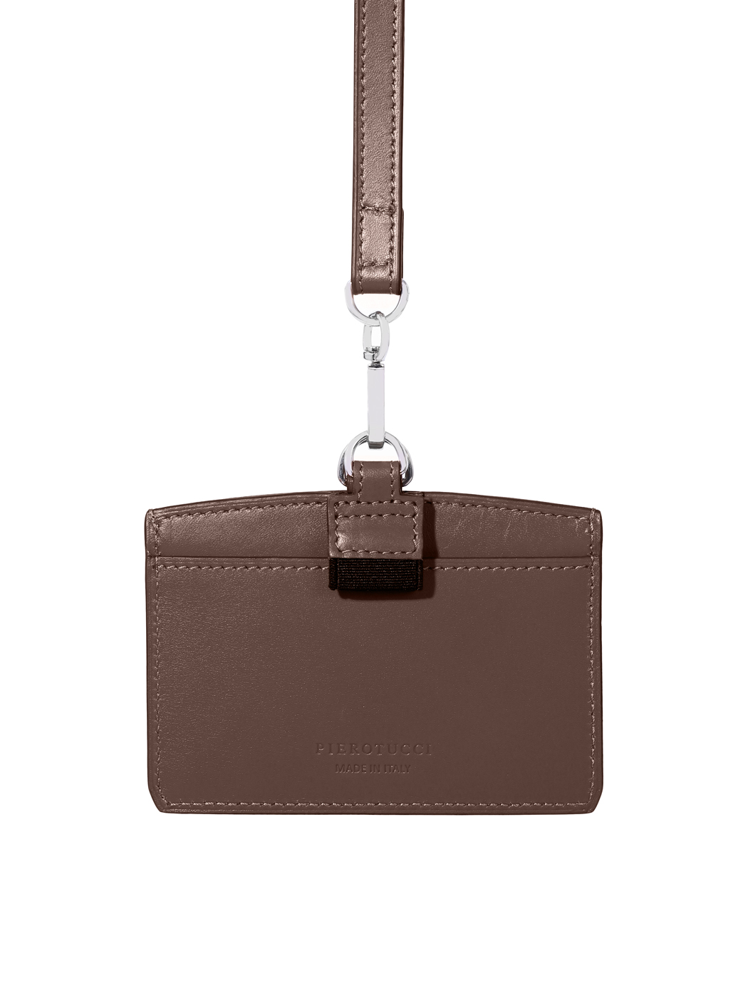 Porta badge da collo in pelle Baranil Marrone