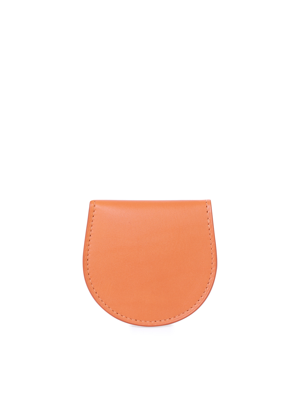 Flap Over Snap Coin Pouch Baranil Leather Orange