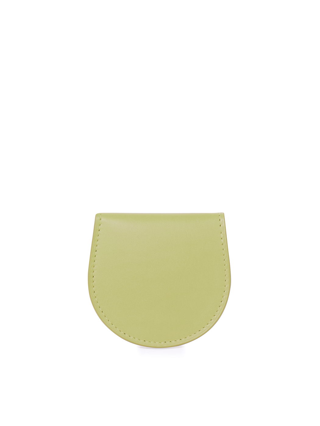 Flap Over Snap Coin Pouch Baranil Leather Pistachio