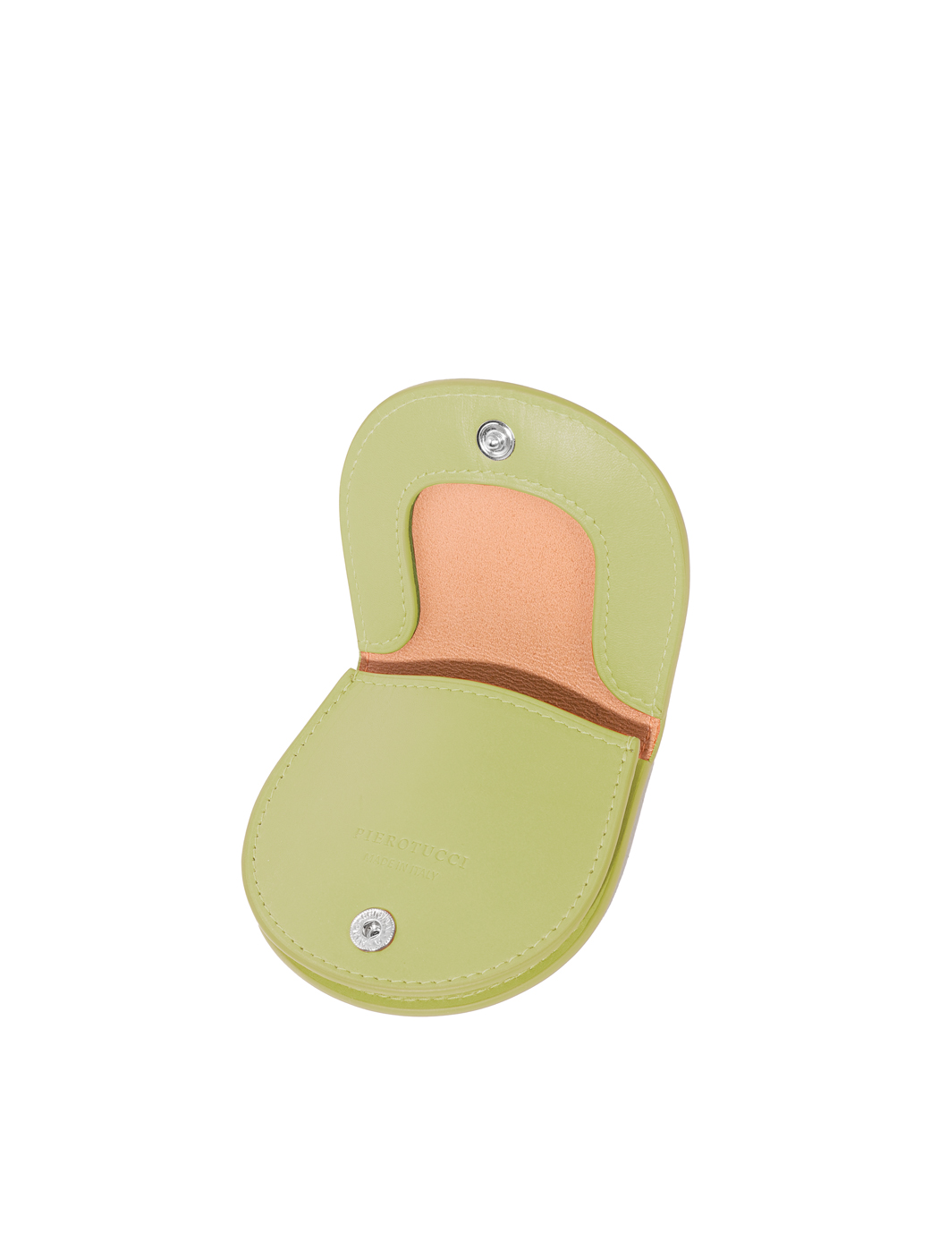 Flap Over Snap Coin Pouch Baranil Leather Pistachio