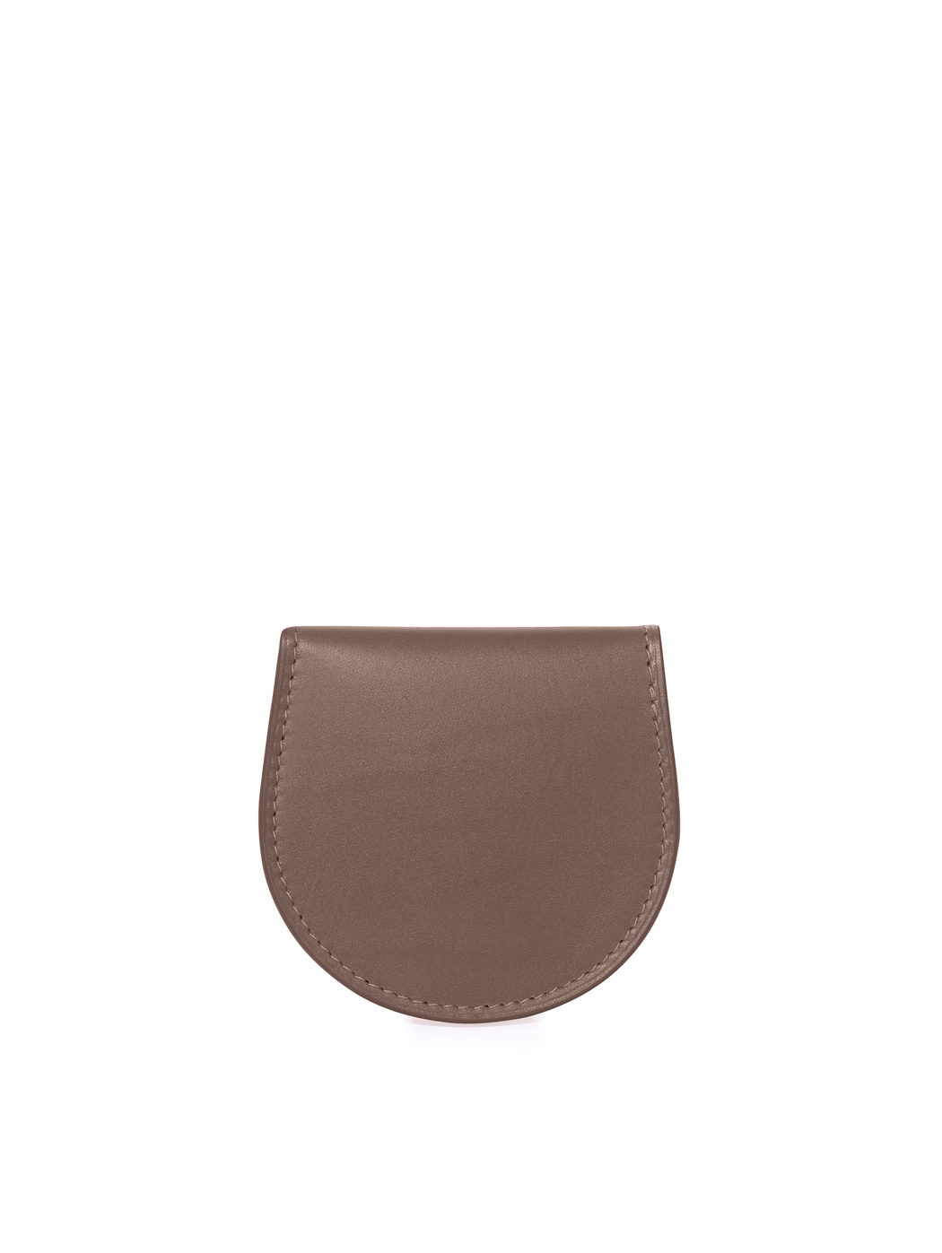 Flap Over Snap Coin Pouch Baranil Leather Brown