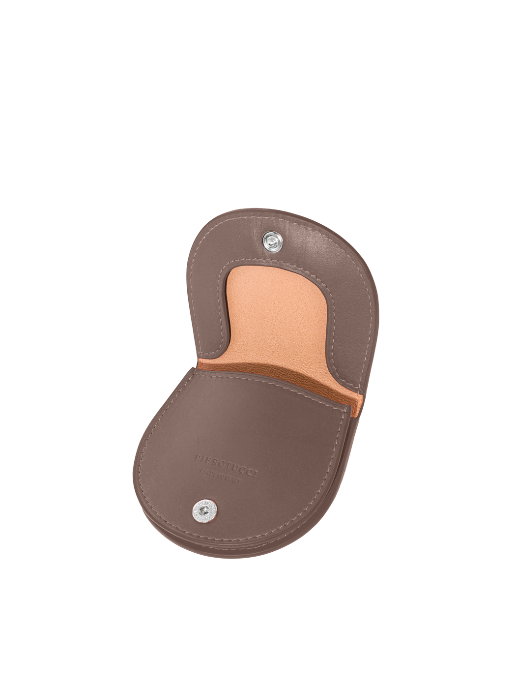 Flap Over Snap Coin Pouch Baranil Leather Brown