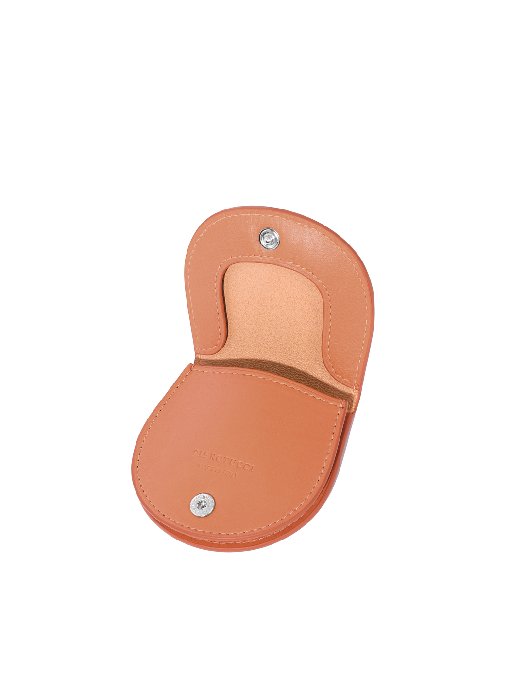 Flap Over Snap Coin Pouch Baranil Leather Tan