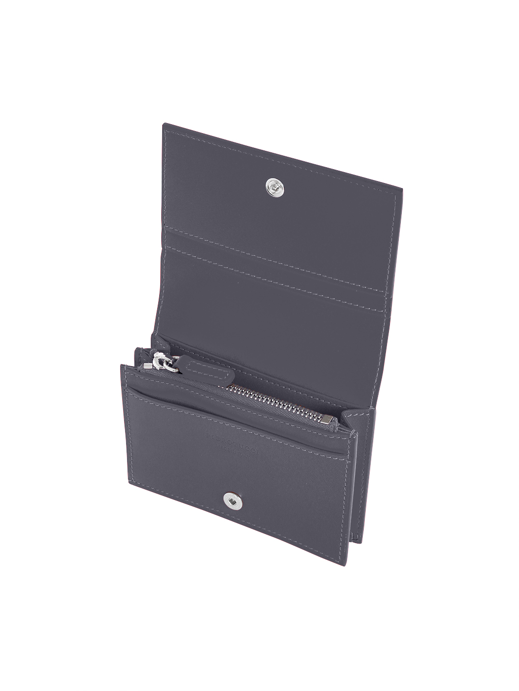 Bifold Card Coin Case Baranil Italian Leather Blue