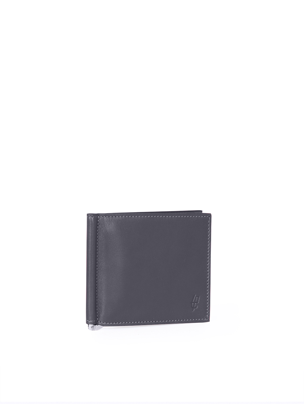 Slim Bifold Money Clip Wallet Baranil Leather Blue