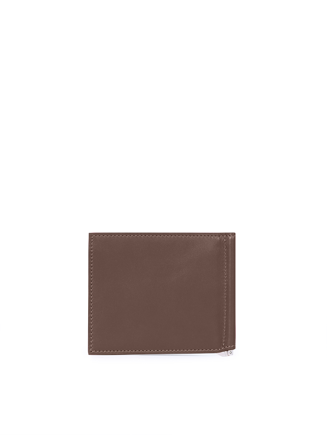 Slim Bifold Money Clip Wallet Baranil Leather Brown